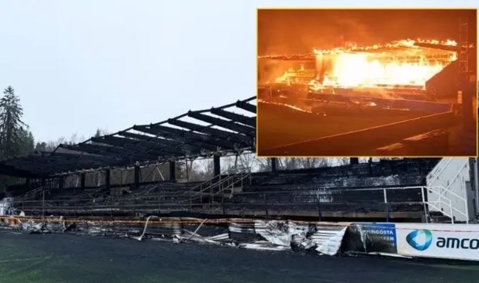 שריפה באצטדיון של האקה הפינית
