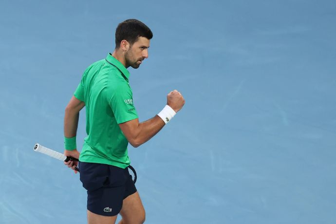 נובאק ג'וקוביץ' במהלך גמר אליפות אוסטרליה 2026