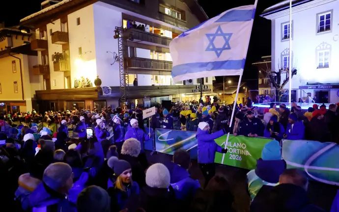 המשלחת הישראלית בטקס הפתיחה במשחקי החורף