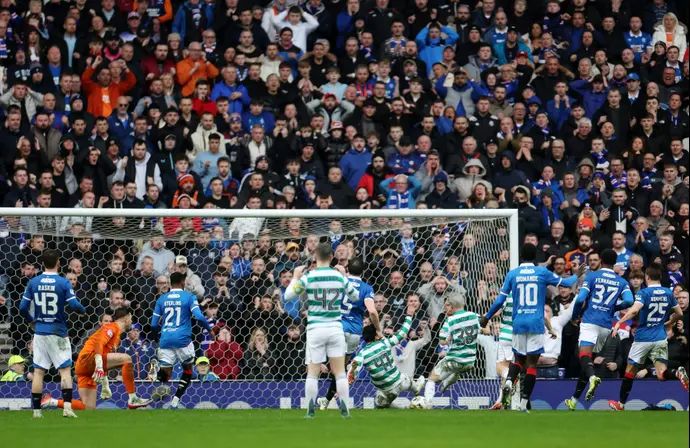 ריו הטאטה שחקן סלטיק כובש מול ריינג'רס