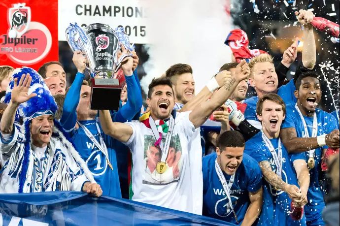 שחקני גנט חוגגים אליפות, רמי גרשון (במרכז)