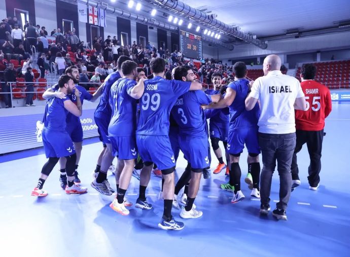 נבחרת ישראל בכדוריד חוגגת