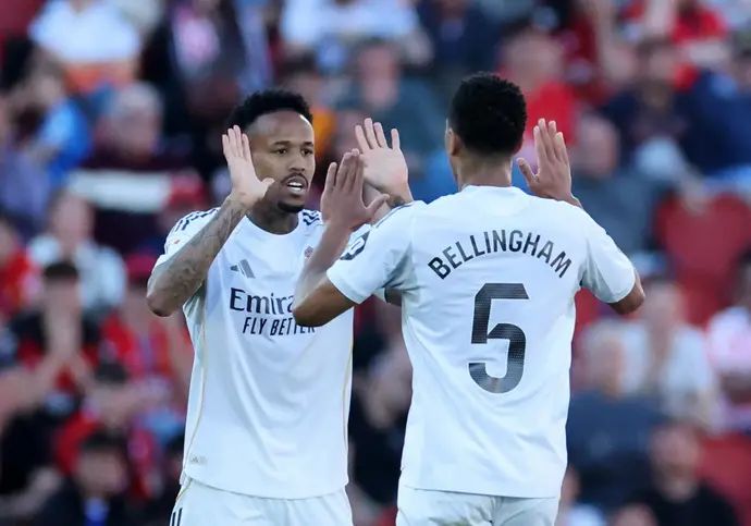 אדר מיליטאו שחקן ריאל מדריד חוגג שער