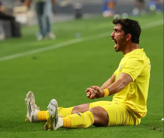 אופק עובדיה שחקן מכבי הרצליה חוגג שער שנפסל