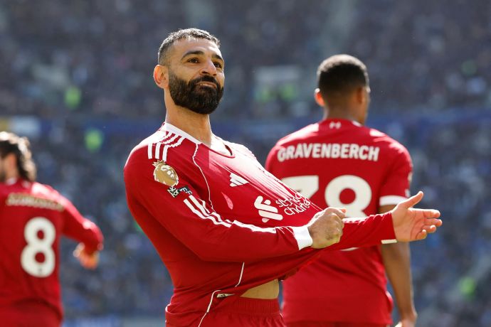 מוחמד סלאח שחקן ליברפול חוגג שער