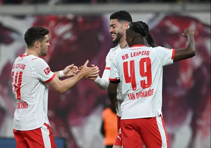 שחקני ר.ב. לייפציג חוגגים