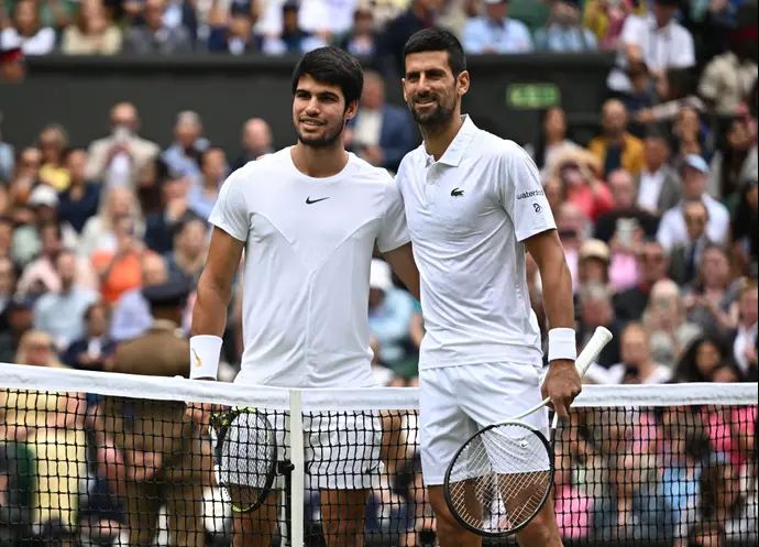 נובאק דג'וקוביץ' עם קרלוס אלקראס, גמר ווימבלדון 2023