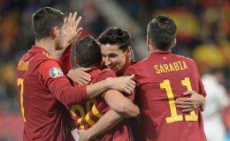 שחקני נבחרת ספרד חוגגים