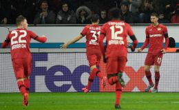 שחקני לברקוזן חוגגים