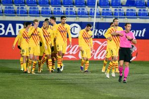 שחקני ברצלונה חוגגים