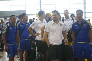 שחקני מכבי ממריאים