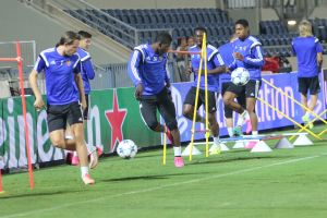 שחקני באזל באימון. בטוחים בעצמם