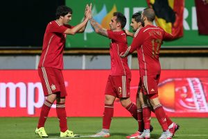 שחקני ספרד חוגגים לפני הדבר האמיתי