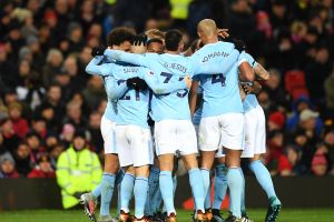 שחקני סיטי חוגגים