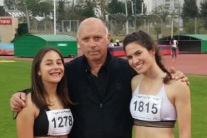 גל קדמון (מימין) ומאמנה