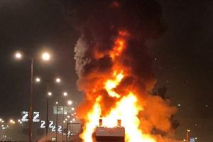 אוטובוס הכוכב האדום בלגרד נשרף