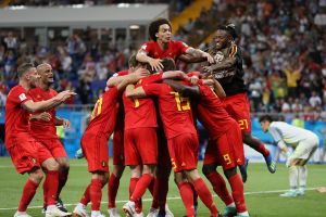 שחקני נבחרת בלגיה חוגגים