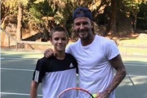 דיוויד בקהאם עם רומאו בקהאם