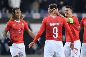 שחקני נבחרת שווייץ חוגגים