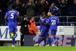 שחקני קארדיף חוגגים