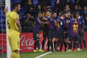 שחקני ברצלונה חוגגים