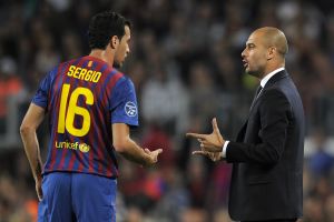 סרחיו בוסקטס עם פפ גווארדיולה