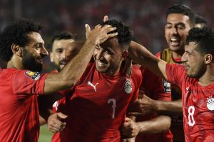 שחקני נבחרת מצרים חוגגים