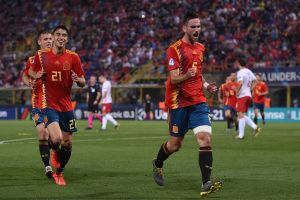 שחקני נבחרת ספרד חוגגים