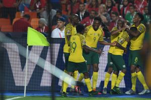 שחקני נבחרת דרום אפריקה חוגגים