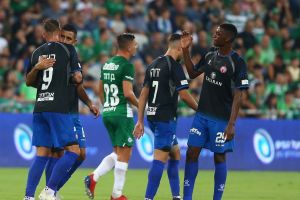 ראשיר פרקינס ושחקני באר שבע חוגגים