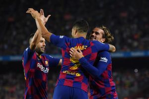 לואיס סוארס, אנטואן גריזמן, ג'ורדי אלבה