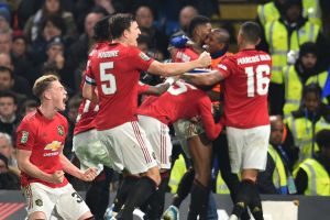 שחקני מנצ'סטר יונייטד חוגגים