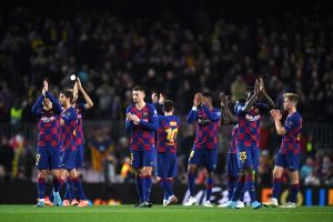 שחקני ברצלונה חוגגים