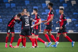 שחקני הפועל חיפה חוגגים