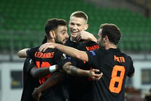 שחקני מנצ'סטר יונייטד חוגגים