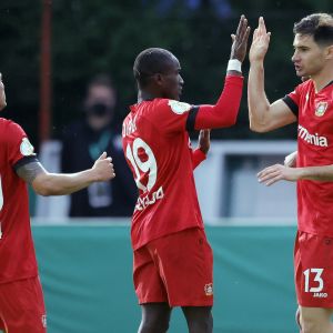 שחקני לברקוזן חוגגים