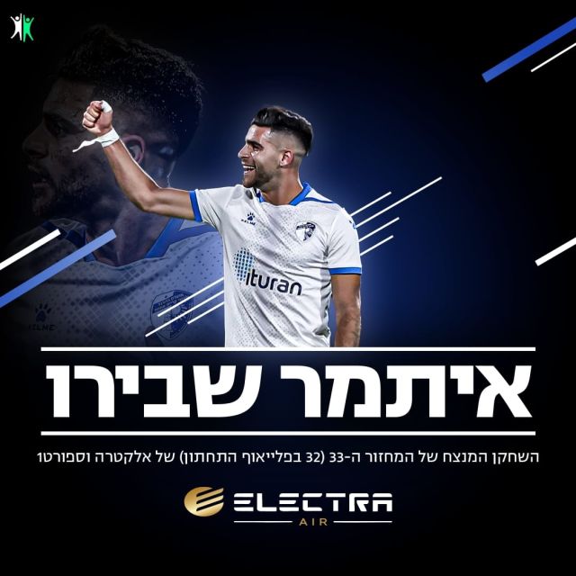השחקן המנצח של מחזור 33 (32 בפלייאוף התחתון) - איתמר שבירו