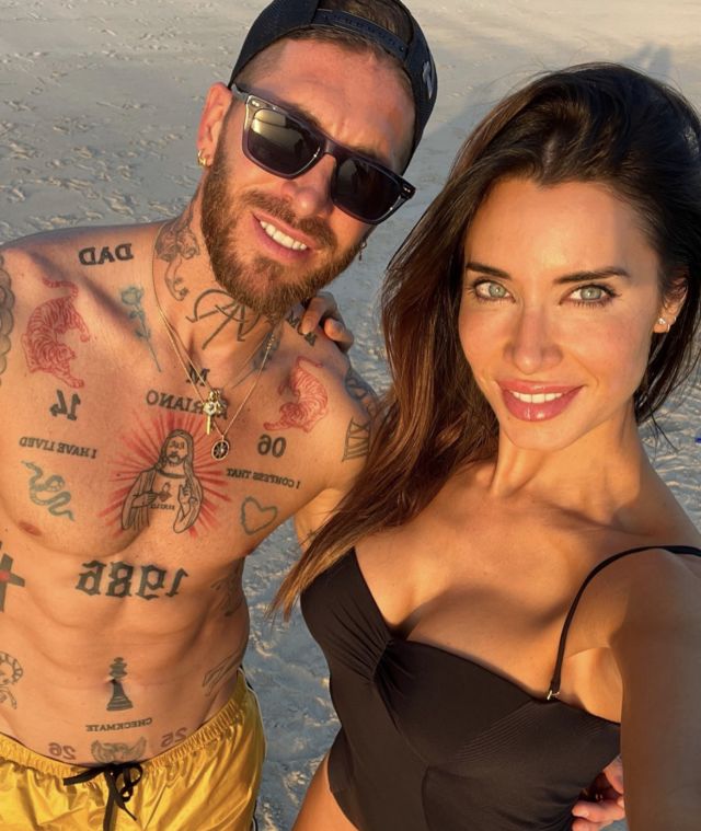 סרחיו ראמוס עם אשתו