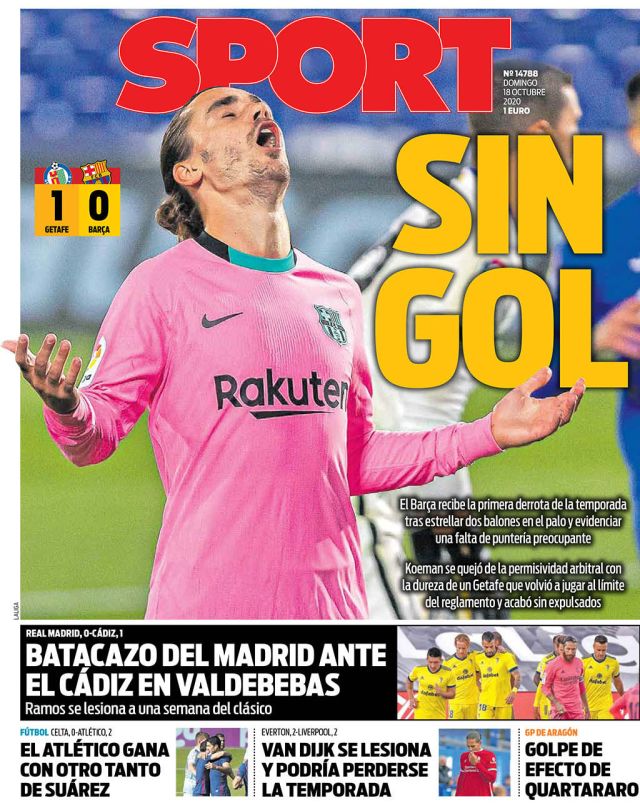 גריזמן על שער העיתון "ספורט"