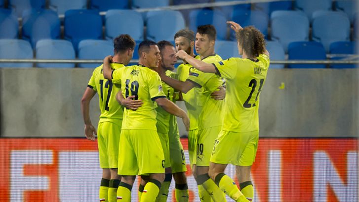 נבחרת צ'כיה חוגגת