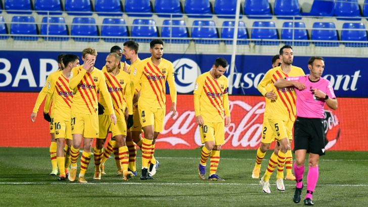 שחקני ברצלונה חוגגים