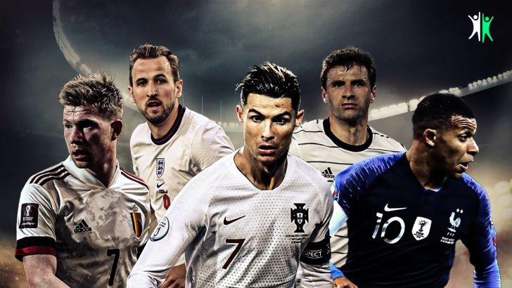 קיליאן אמבפה, כריסטיאנו רונאלדו, הארי קיין, תומאס מולר, קווין דה בריינה