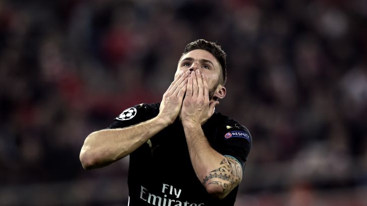 ז'ירו. שלושער בפיראוס ובסך הכל 10 שערים בליגת האלופות