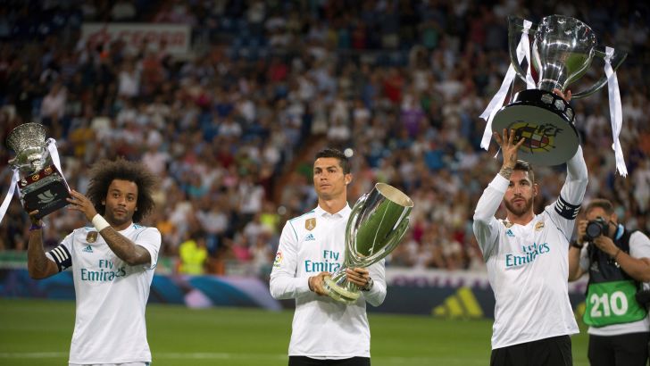 סרחיו ראמוס עם מרסלו וכריסטיאנו רונאלדו