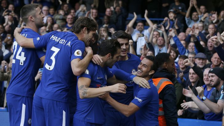 שחקני צ'לסי חוגגים