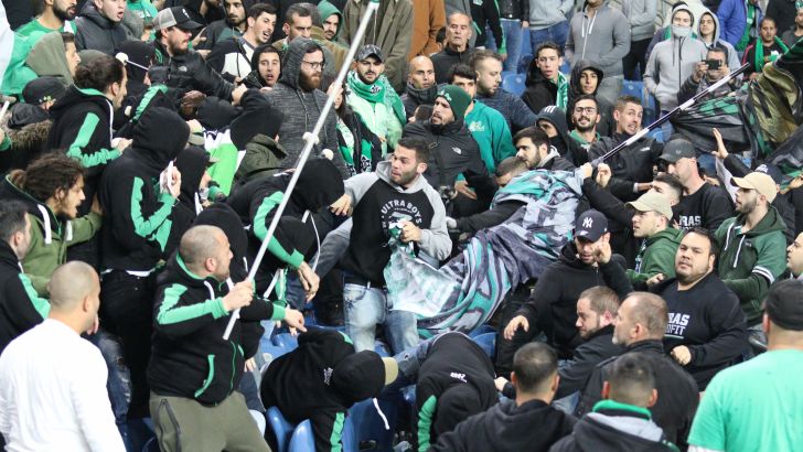 קטטה בין אוהדי מכבי חיפה