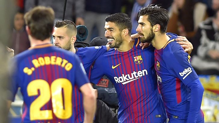 שחקני ברצלונה חוגגים