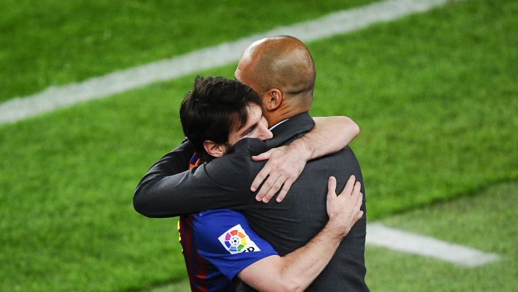 פפ גווארדיולה עם ליאו מסי