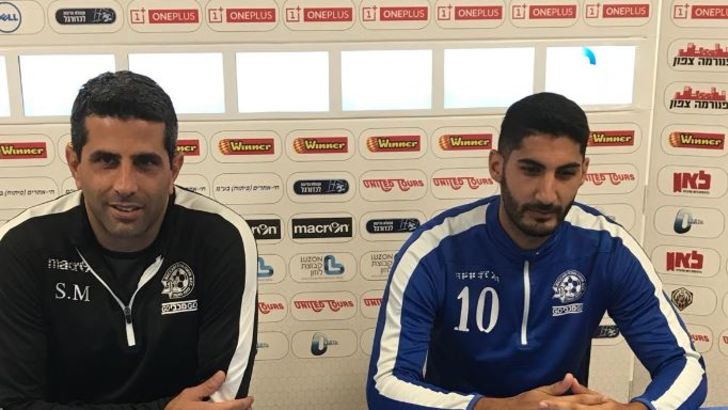 שרון מימר עם לידור כהן במסיבת העיתונאים