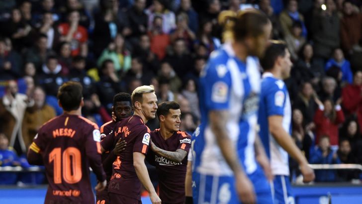 שחקני ברצלונה חוגגים